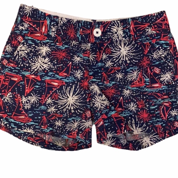 Lilly Pulitzer Pants - Lilly Pulitzer Sparks Fly Callahan Shorts Size 00 4th of July Shorts